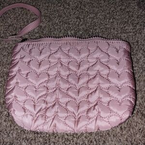 Pink Quilted Wristlet Clutch